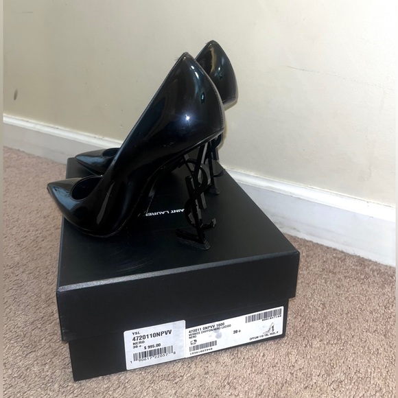 Saint Laurent Opyum Point-Toe Patent Leather Pumps (YSL HEELS) - Picture 3 of 4